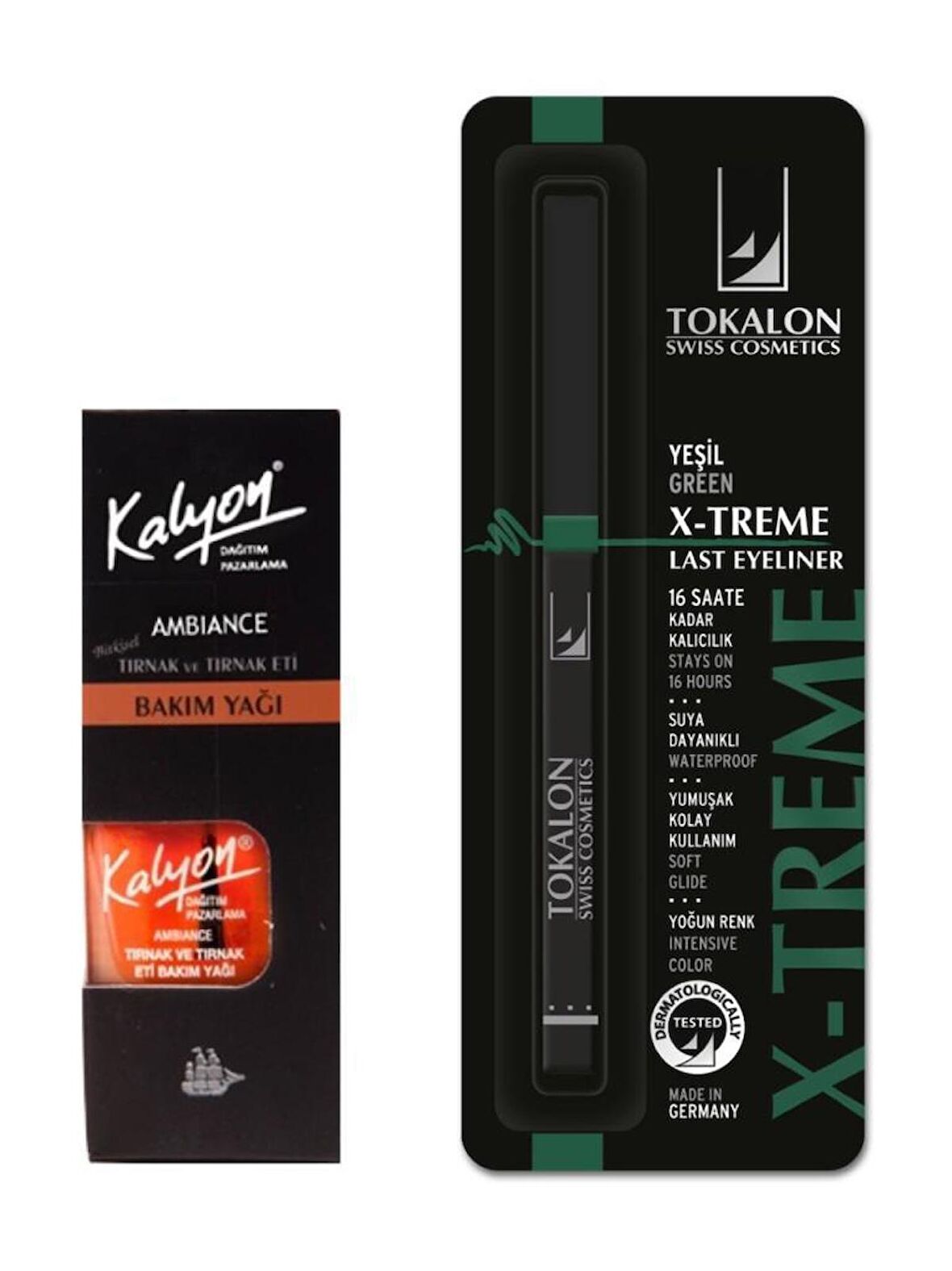 Kalyon Tırnak Bakım Yağı +Tokalon Asansörlü Göz Kalemi Yeşil